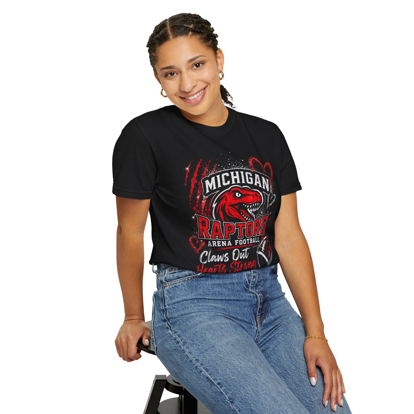 Michigan Raptors Arena Football T-Shirt — "Claws Out, Hearts Strong" Fan Tee