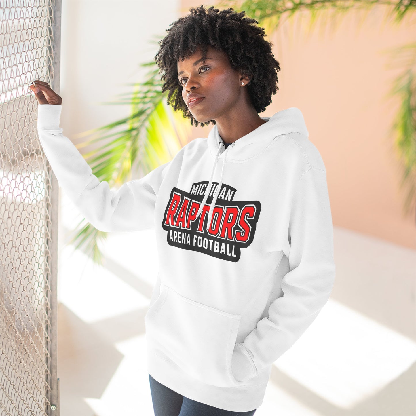 Raptors Three-Panel Fleece Hoodie for Arena Football Fans