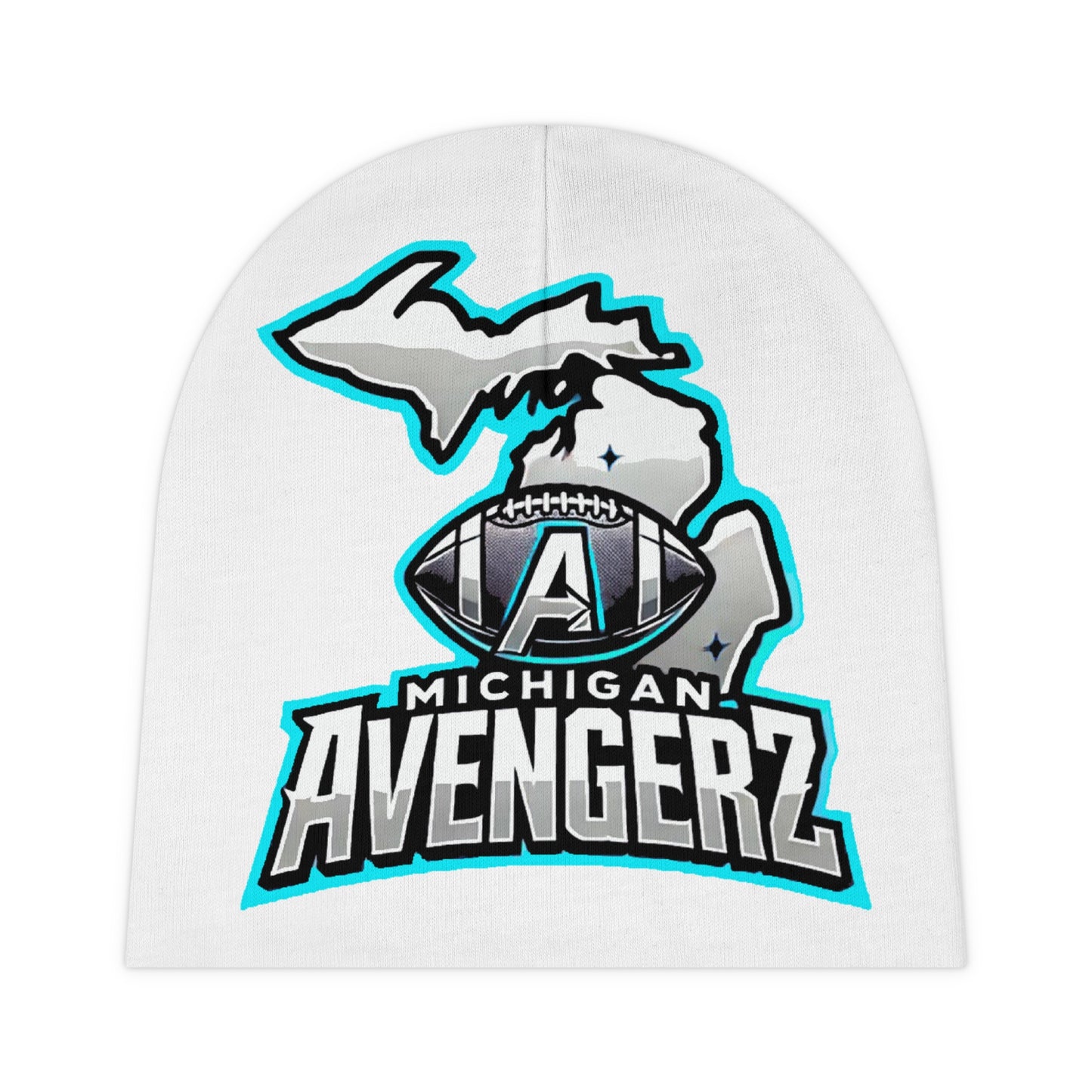 Michigan Avengerz Baby Beanie WHT - Cute Infant Cap for Football Fans