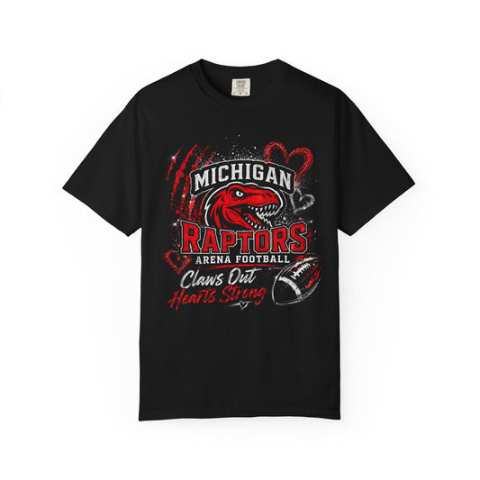 Michigan Raptors Arena Football T-Shirt — "Claws Out, Hearts Strong" Fan Tee