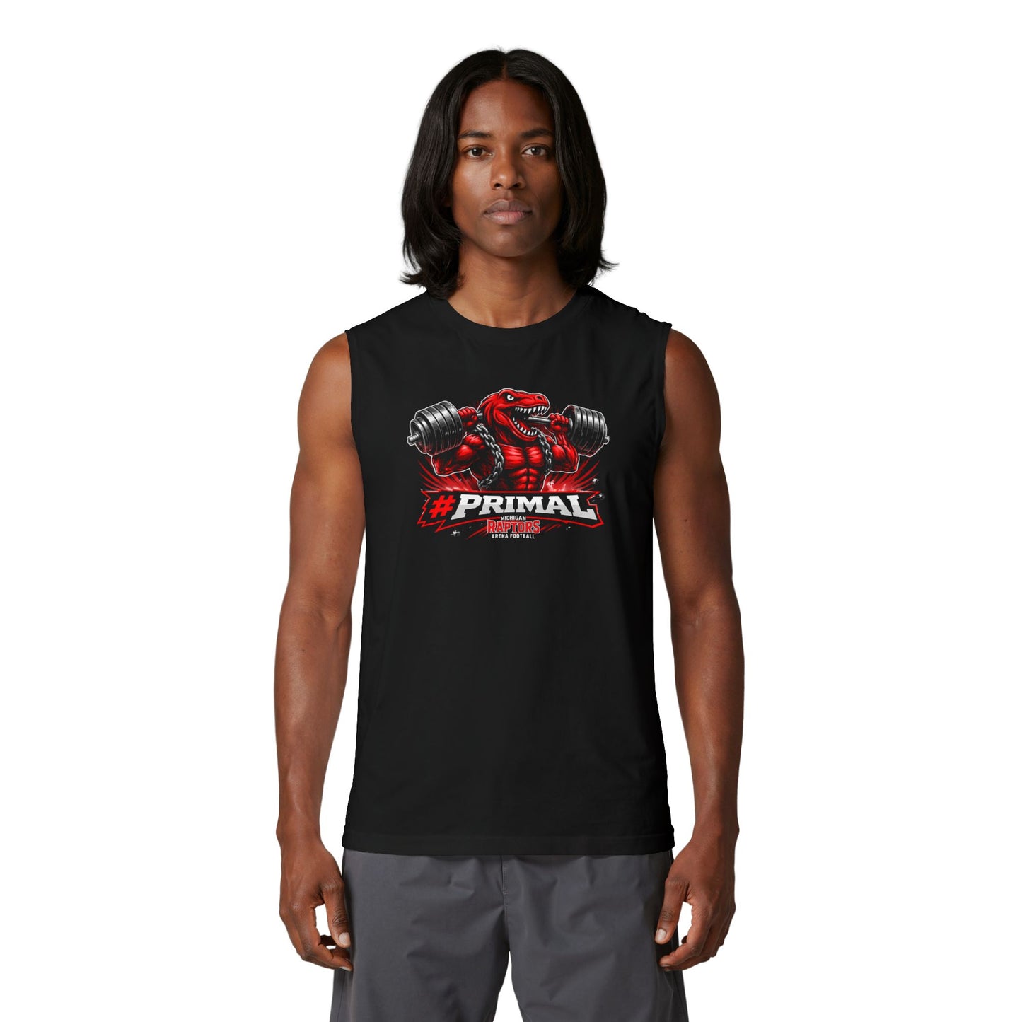Primal Raptors Muscle Tank – “#PRIMAL” Front & “Let’s Hunt!” Back Gym Tank Top