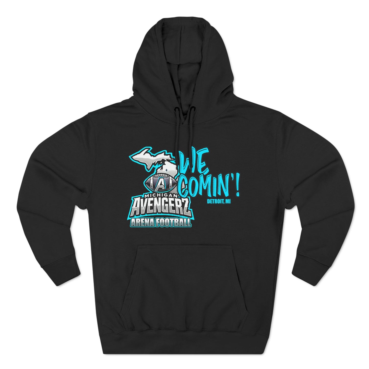 We Comin'! Three-Panel Fleece Hoodie for Arena Football Fans