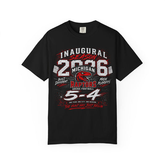 Raptors 2026 Inaugural Season T-Shirt — Michigan Arena Football Schedule Tee