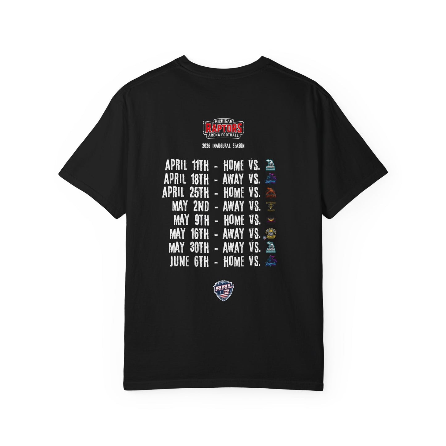 Raptors Everyone T-Shirt — Dino Mascot Game Schedule Tee