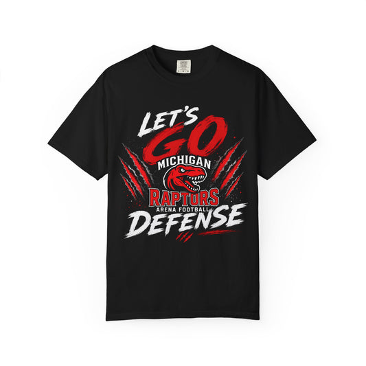 Let’s Go Raptors Defense T-Shirt — Michigan Arena Football Fan Tee