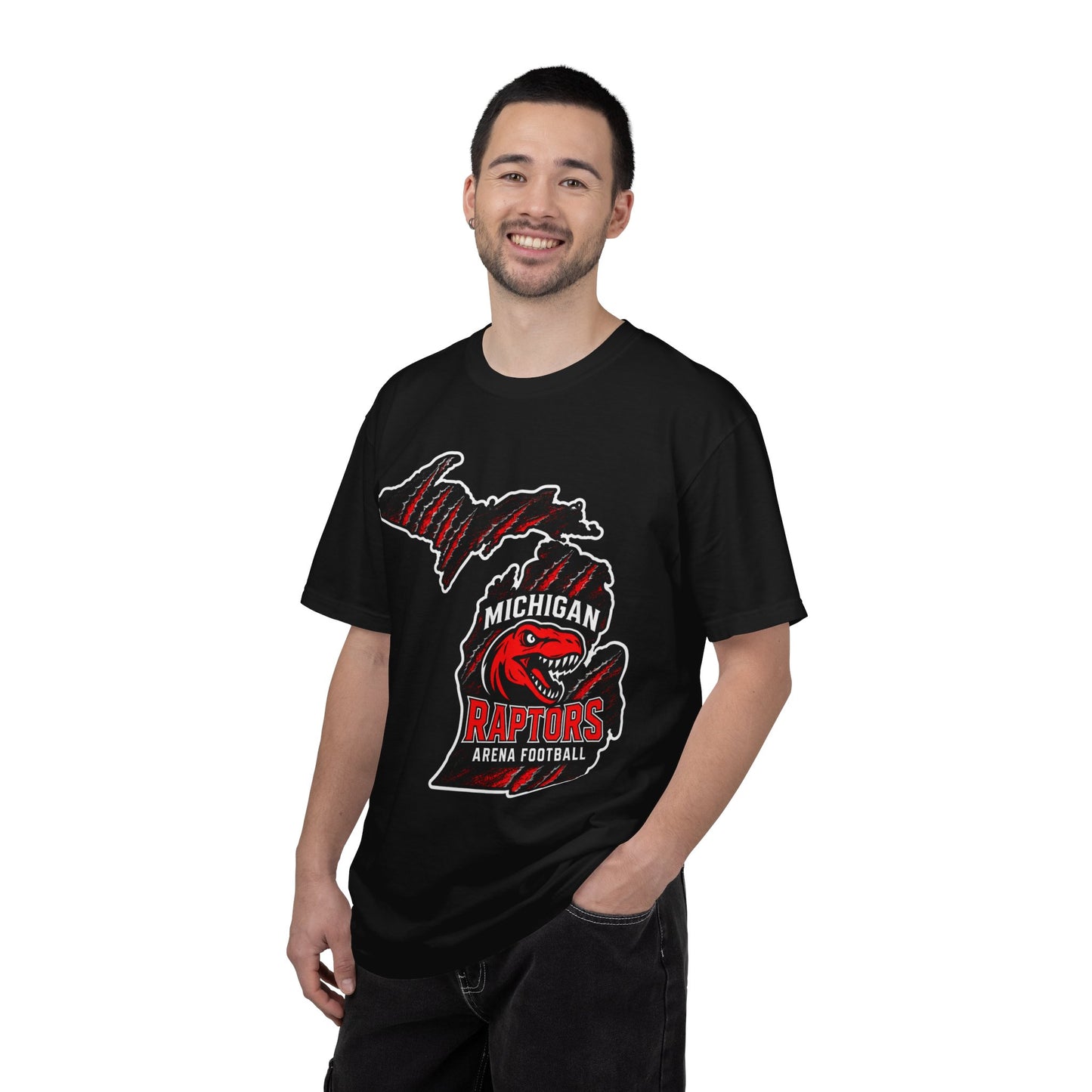 Michigan Raptors 2 Arena Football T-Shirt — "Let’s Hunt!" Vintage Black