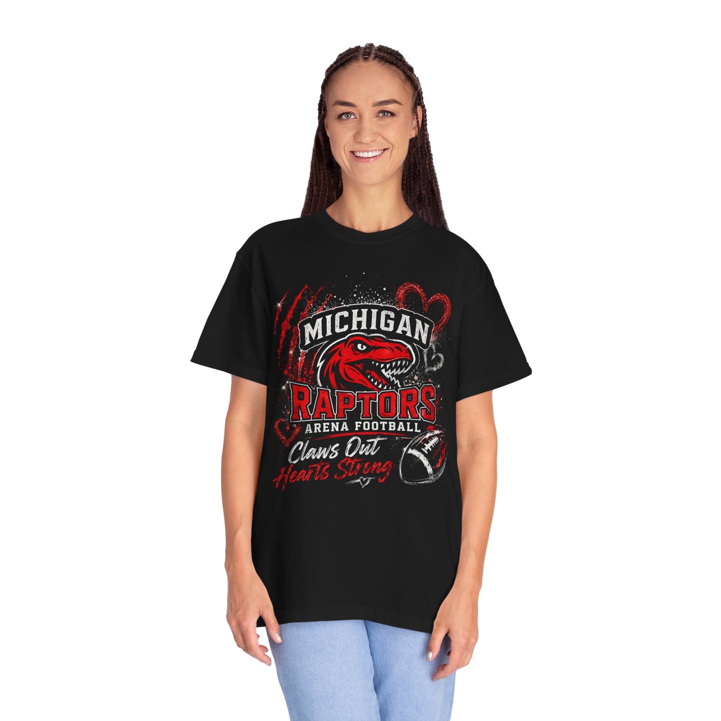 Michigan Raptors Arena Football T-Shirt — "Claws Out, Hearts Strong" Fan Tee