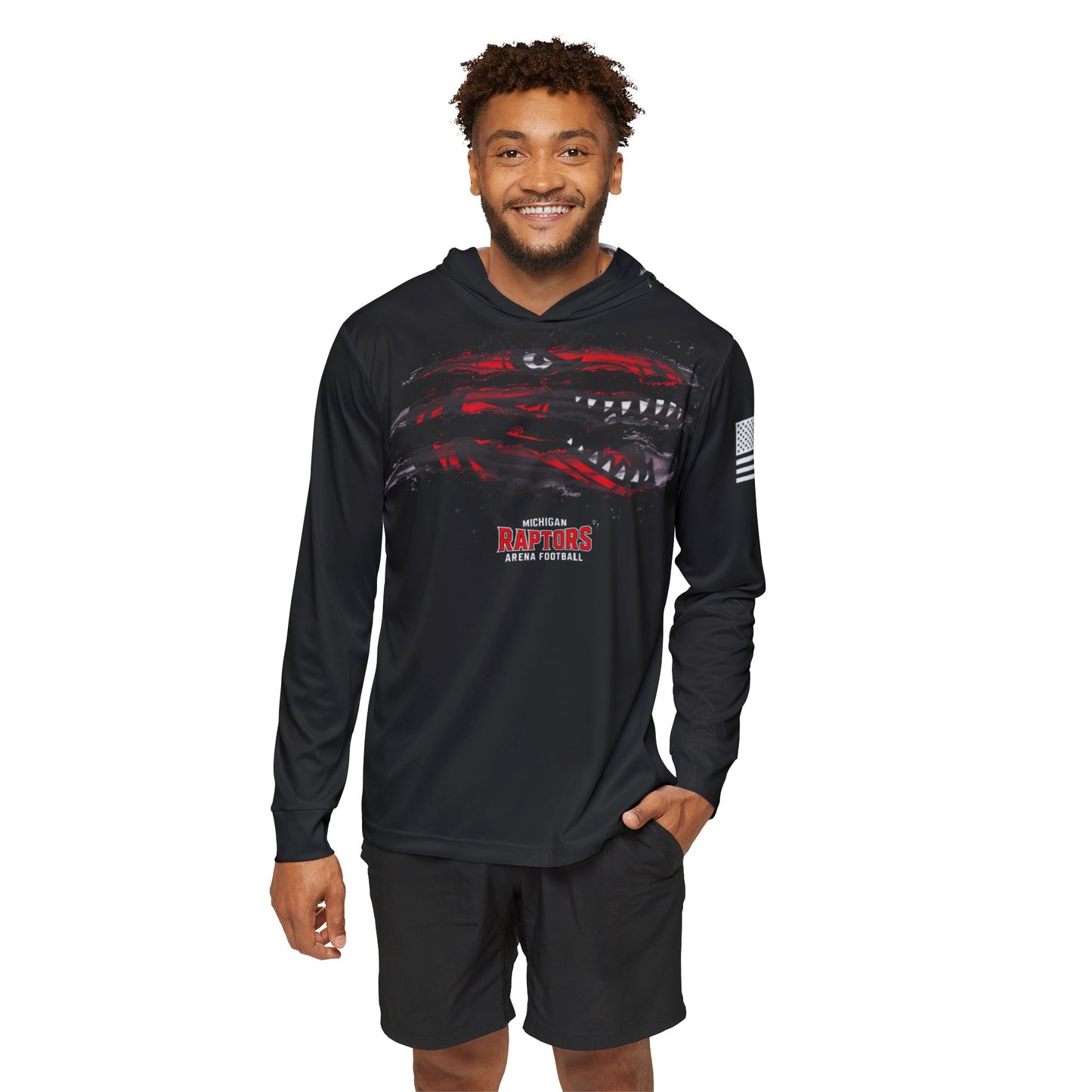 Men's Sports Hoodie BLK - Michigan Raptors Football Team Gear