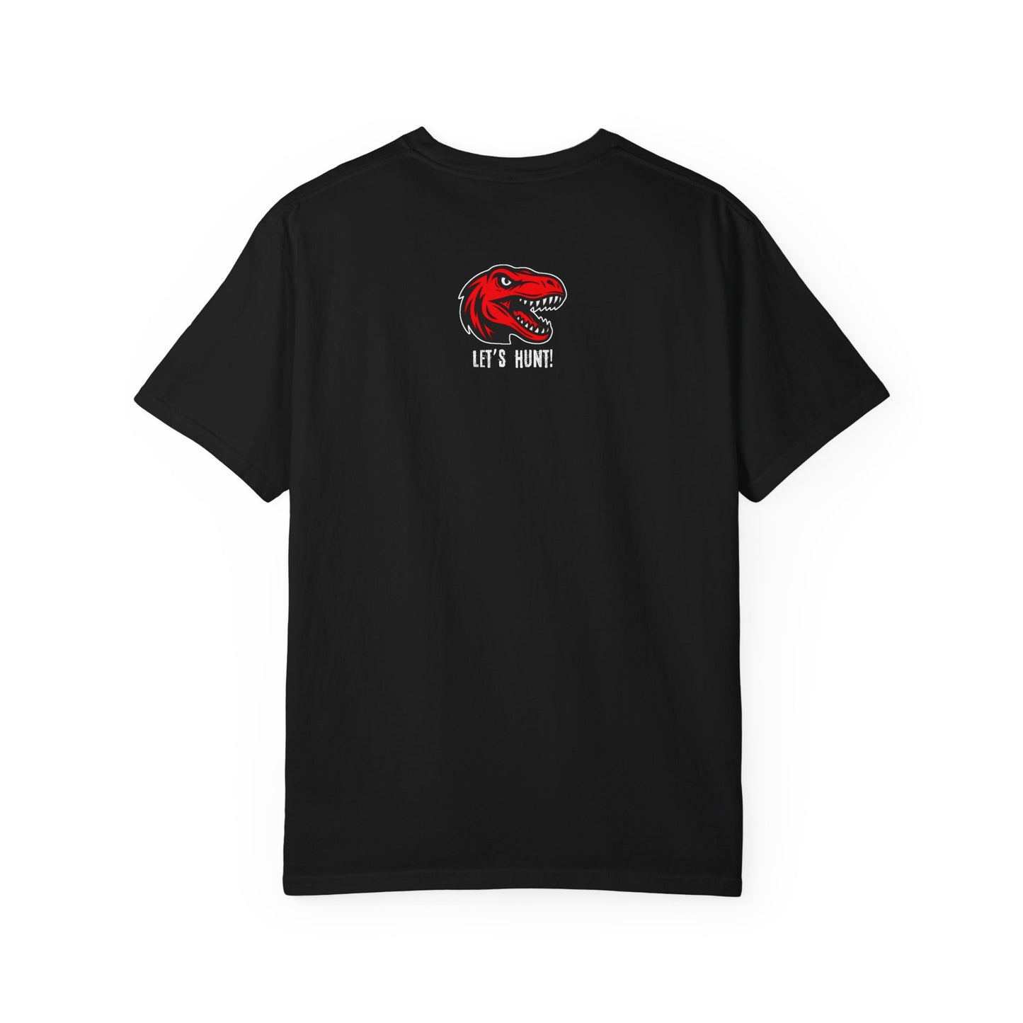 Relentless Raptors Football T-Shirt — Red Dino Logo “Let’s Hunt!” Game Day Tee