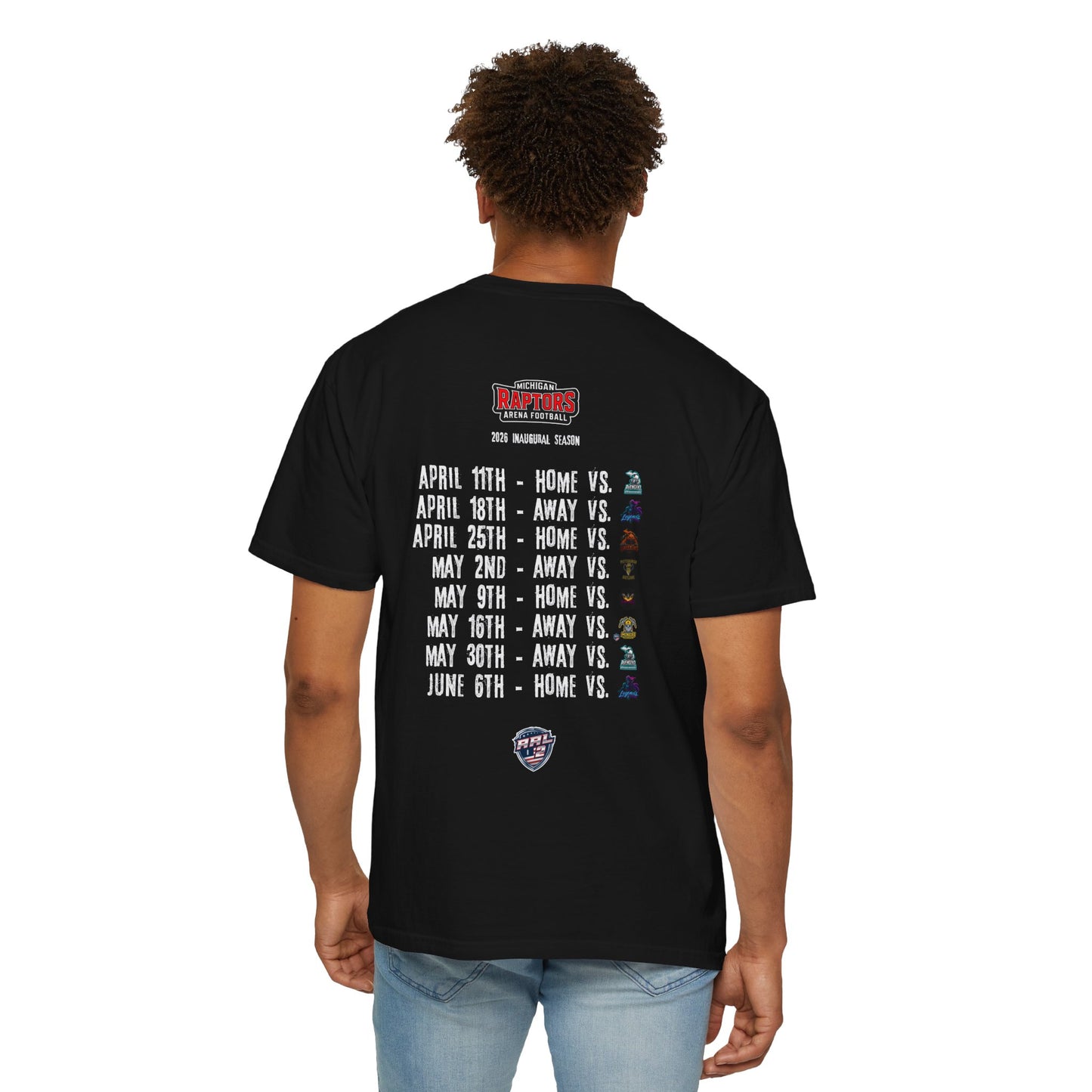 Raptors Everyone T-Shirt — Dino Mascot Game Schedule Tee