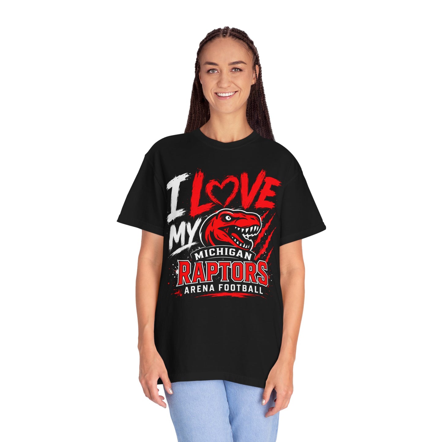 I Love My Michigan Raptors Arena Football T-Shirt — 'Let's Hunt!' Fan Tee