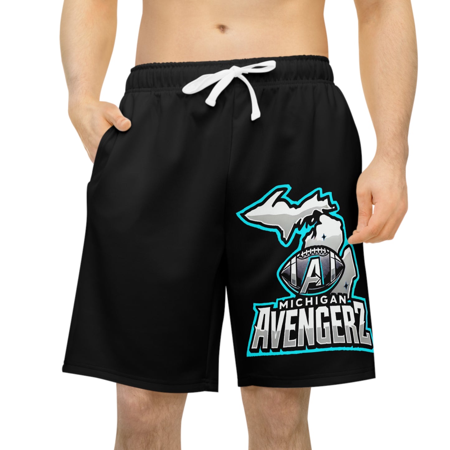 Michigan Avengerz Athletic Long Shorts BLK – Comfortable Sportswear for Fans