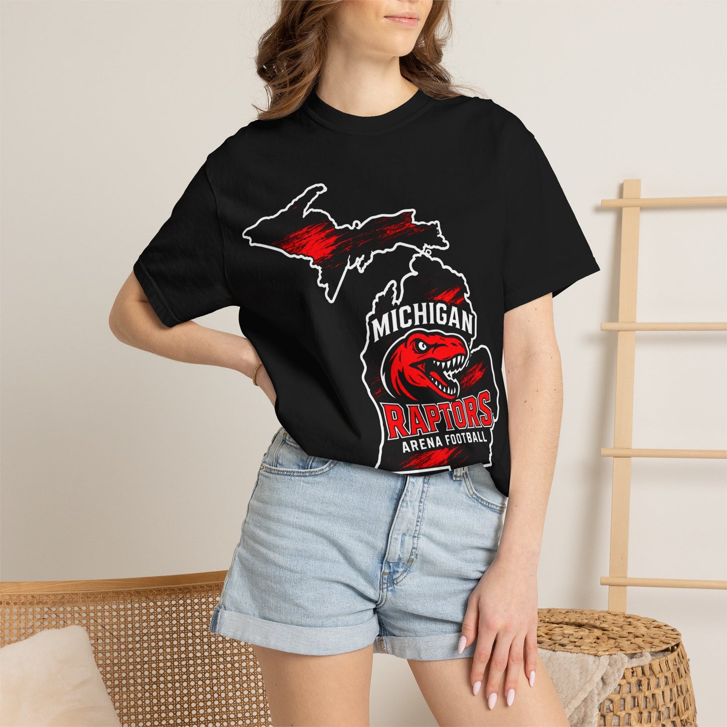 Michigan Raptors T‑Shirt — Arena Football Logo "Let’s Hunt!"