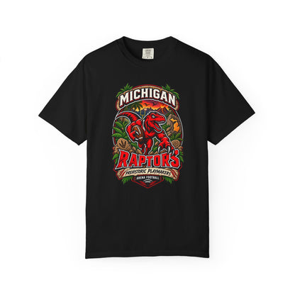 Michigan Raptors Vintage Dinosaur T‑Shirt