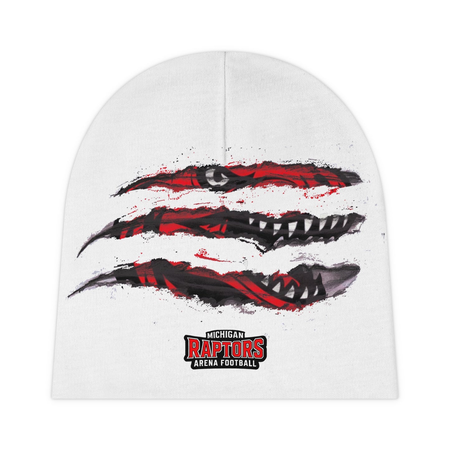 Michigan Raptors Baby Beanie WHT - Cute Infant Cap for Football Fans