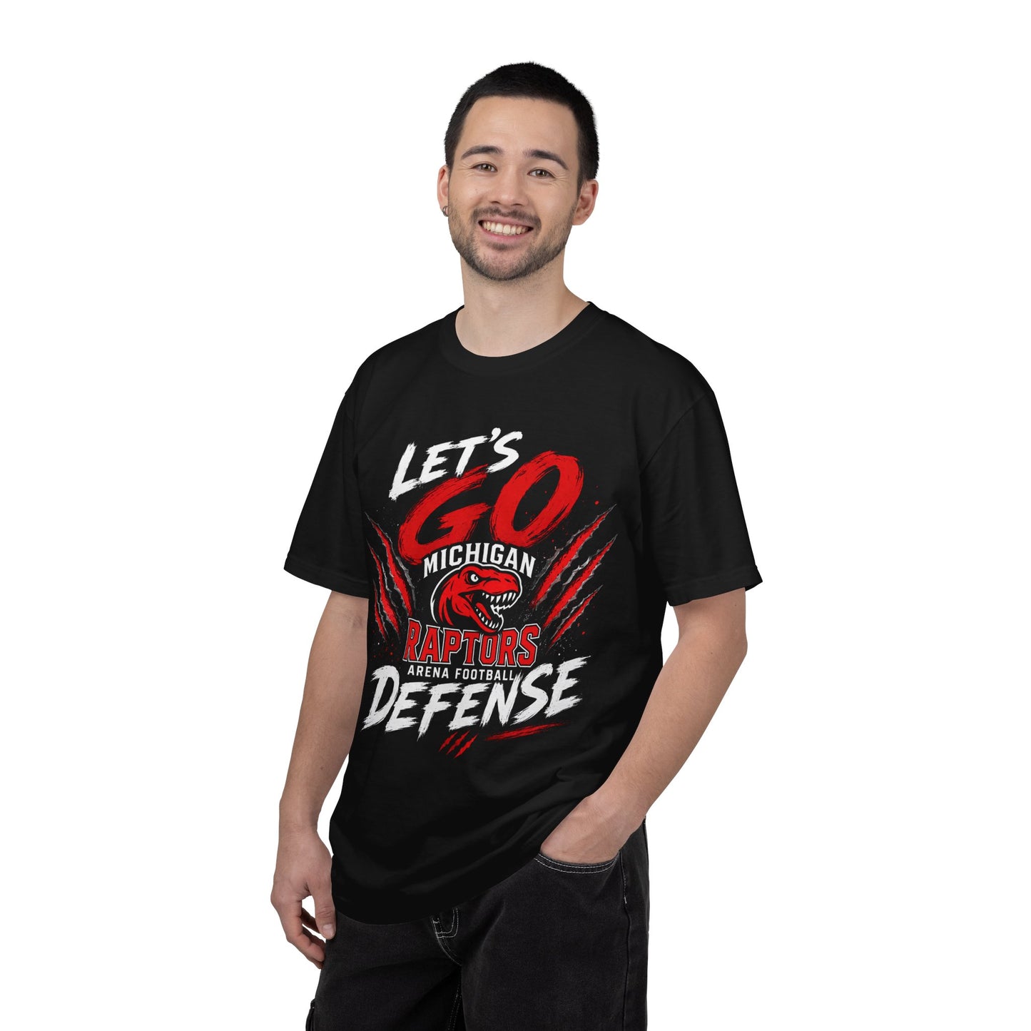 Let’s Go Raptors Defense T-Shirt — Michigan Arena Football Fan Tee