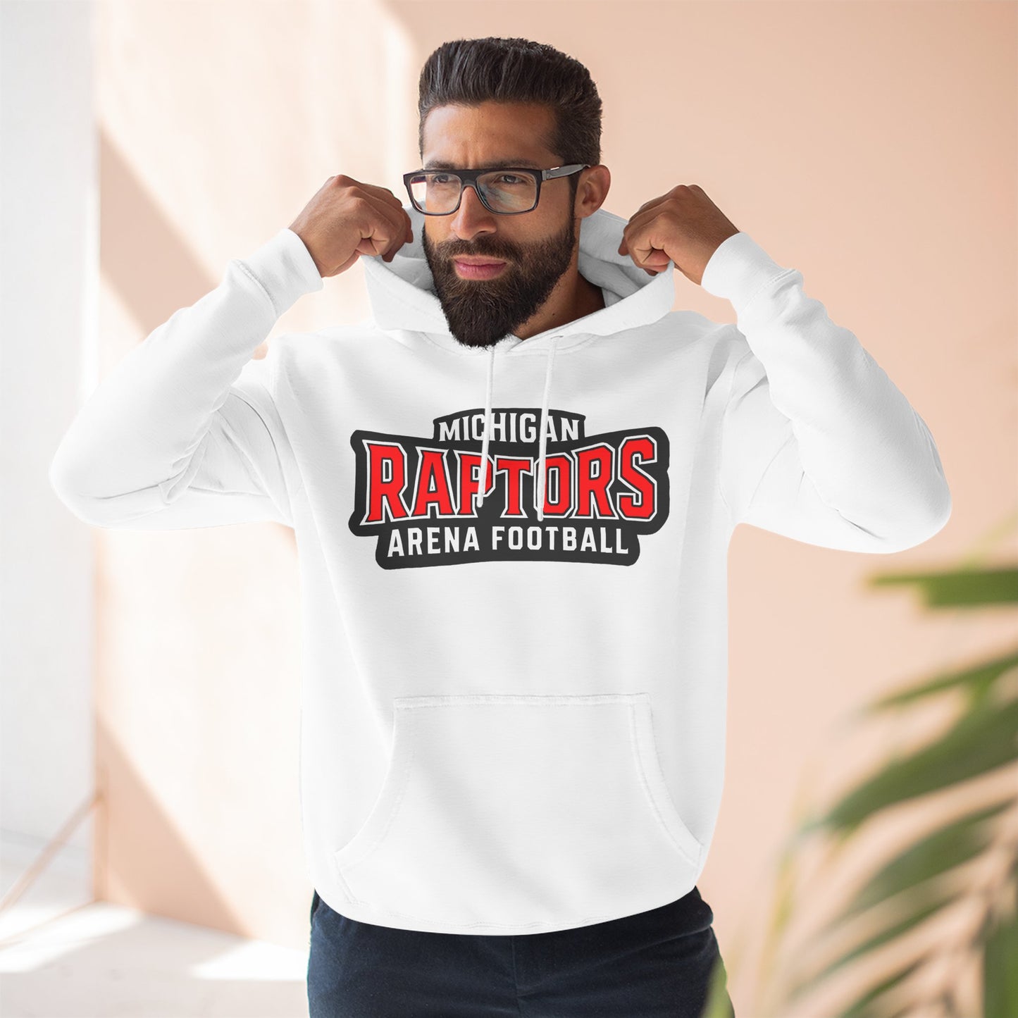 Raptors Three-Panel Fleece Hoodie for Arena Football Fans