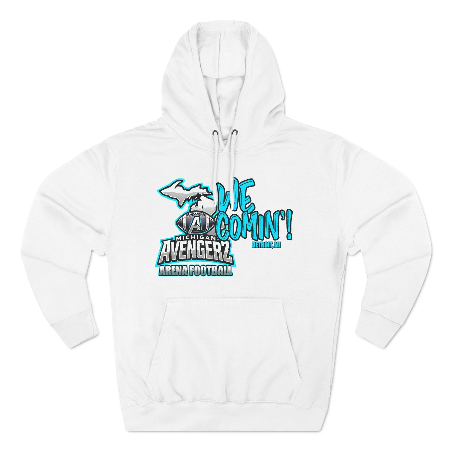 We Comin'! Three-Panel Fleece Hoodie for Arena Football Fans