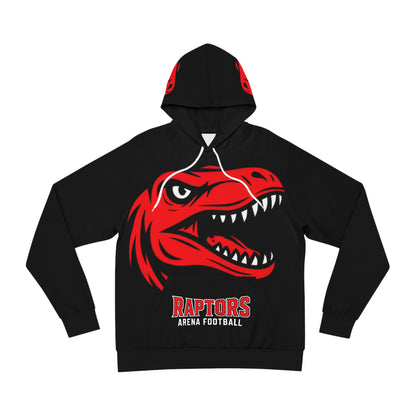 Raptors Arena Football Schedule Hoodie — Red Dino Team Logo