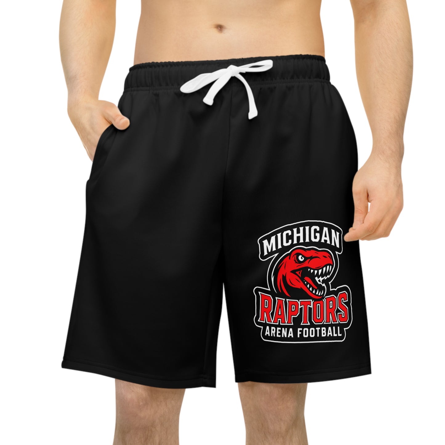 Michigan Raptors Athletic Long Shorts BLK – Comfortable Sportswear for Fans