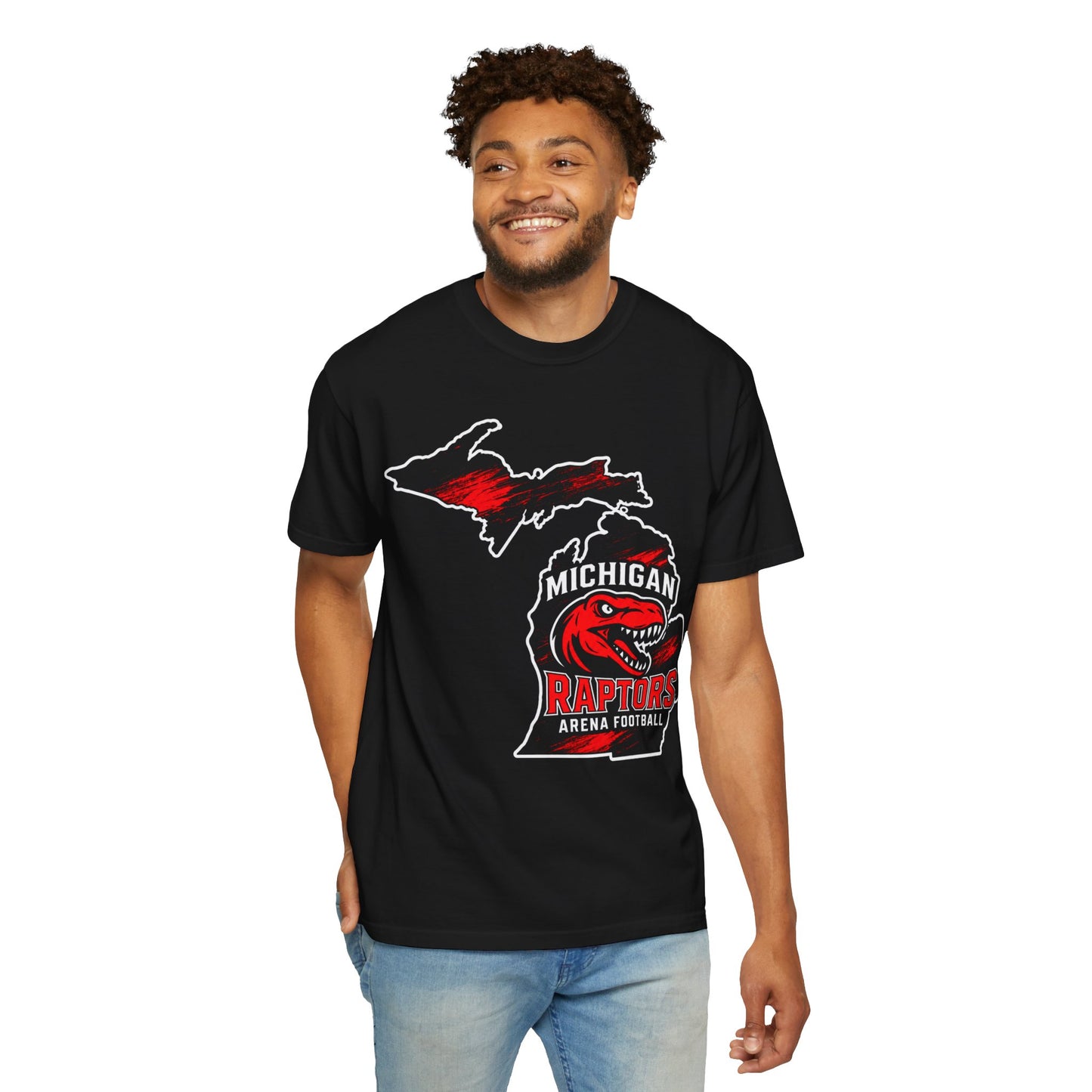 Michigan Raptors T‑Shirt — Arena Football Logo "Let’s Hunt!"