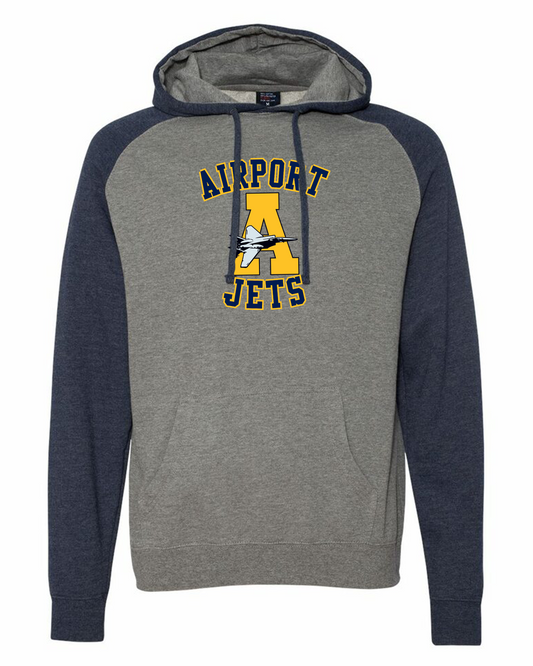 AIRPORT JETS - Raglan Hooded Sweatshirt