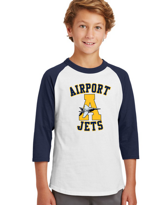 AIRPORT JETS - Youth Colorblock Raglan Jersey